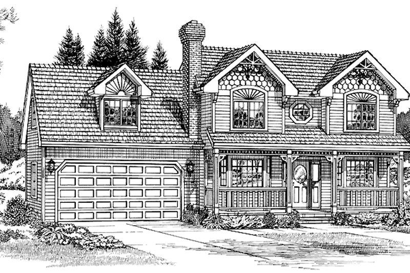 Architectural House Design - Victorian Exterior - Front Elevation Plan #47-828