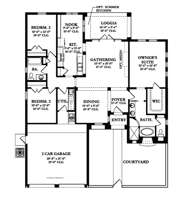 House Design - Mediterranean Floor Plan - Main Floor Plan #1058-4