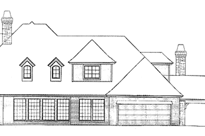Home Plan - Exterior - Rear Elevation for Country House Plan #310-1138 - 4 bed, 3.5 bath