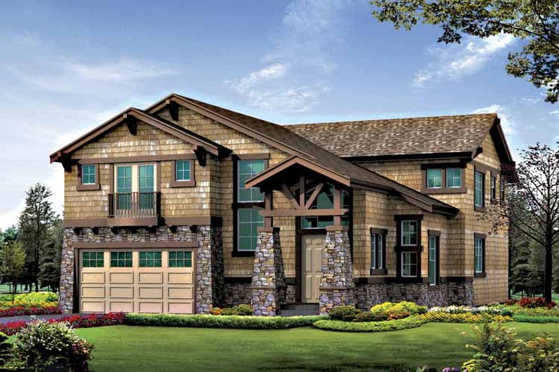 House Blueprint - Craftsman Exterior - Front Elevation Plan #132-417