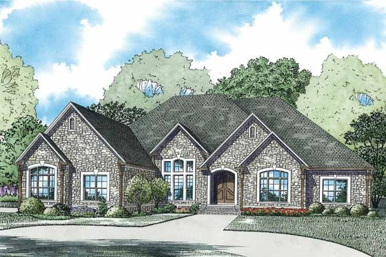 Exterior - Front Elevation 3 for European House Plan #17-3351 - 3 bed, 3.5 bath