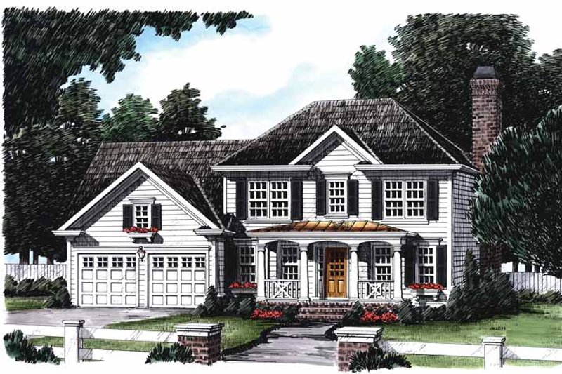 Architectural House Design - Colonial Exterior - Front Elevation Plan #927-399