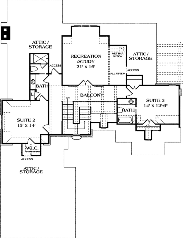Home Plan - European Floor Plan - Upper Floor Plan #453-156