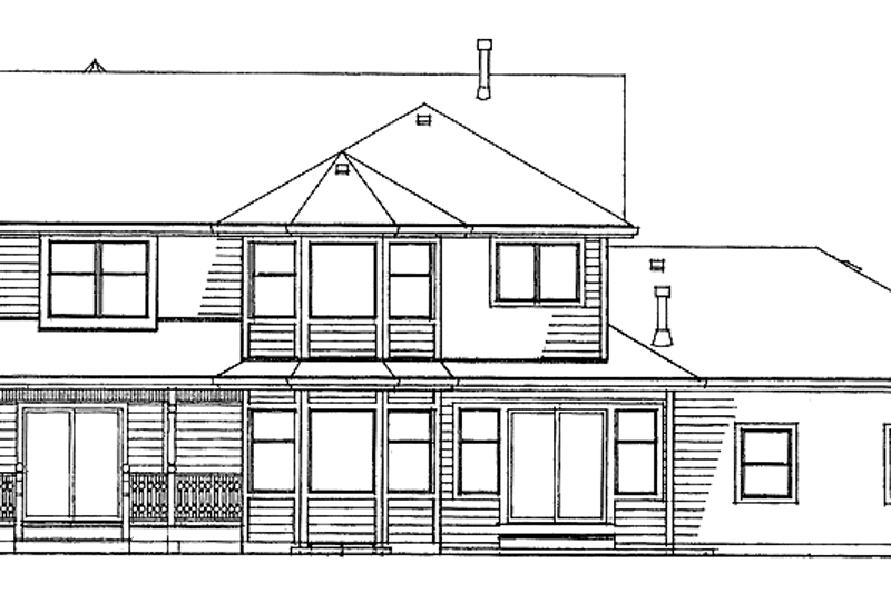 House Blueprint - Exterior - Rear Elevation for Victorian House Plan #47-852 - 4 bed, 2.5 bath