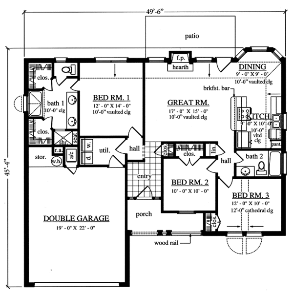 Architectural House Design - Country Floor Plan - Main Floor Plan #42-603