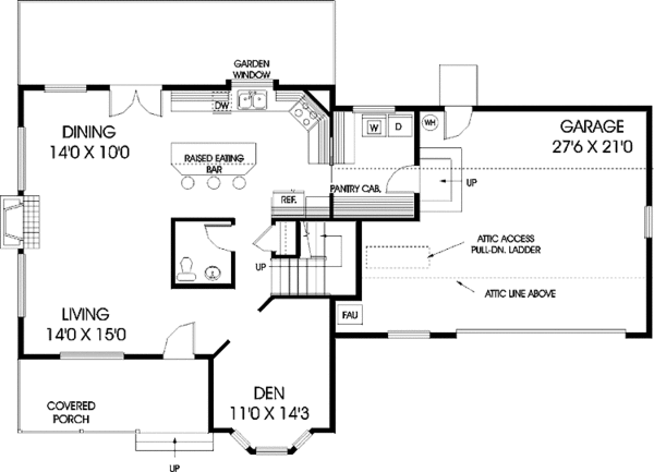 Home Plan - Country Floor Plan - Main Floor Plan #60-665