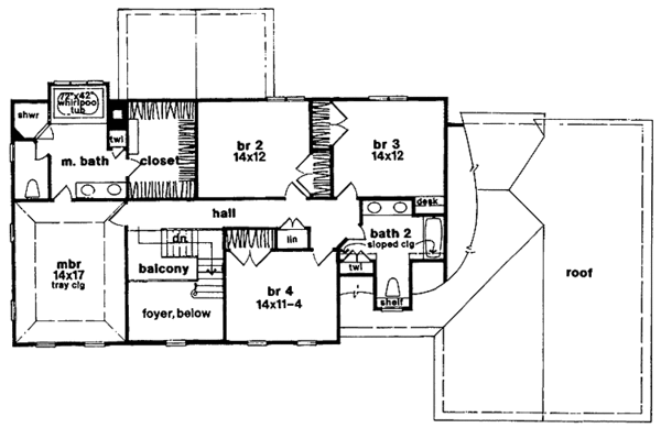 Home Plan - Classical Floor Plan - Upper Floor Plan #328-296