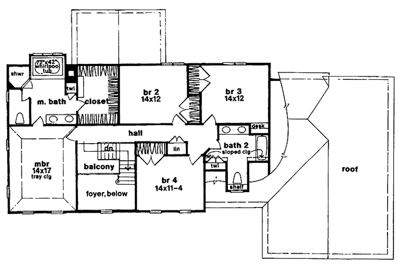 Home Plan - Floor Plan - Upper Floor for Classical House Plan #328-296 - 4 bed, 2.5 bath