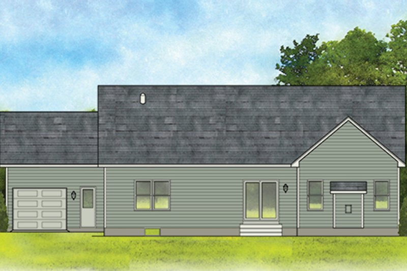 Dream House Plan - Exterior - Rear Elevation for Ranch House Plan #1010-183 - 3 bed, 2 bath