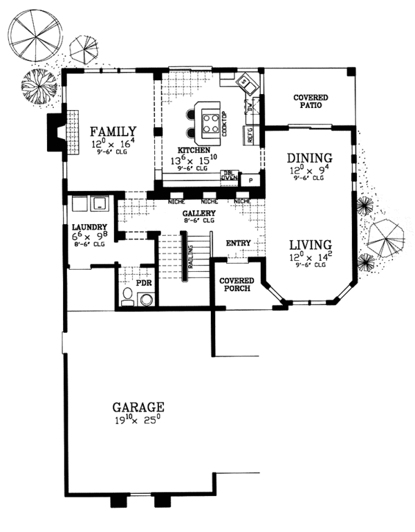 House Plan Design - Contemporary Floor Plan - Main Floor Plan #72-1125