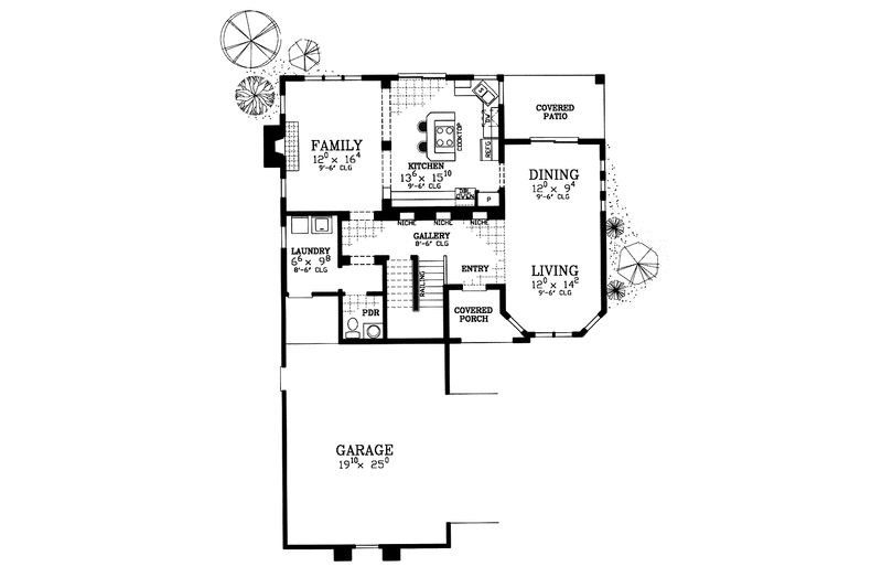 Dream House Plan - Floor Plan - Main Floor for Contemporary House Plan #72-1125 - 3 bed, 2.5 bath