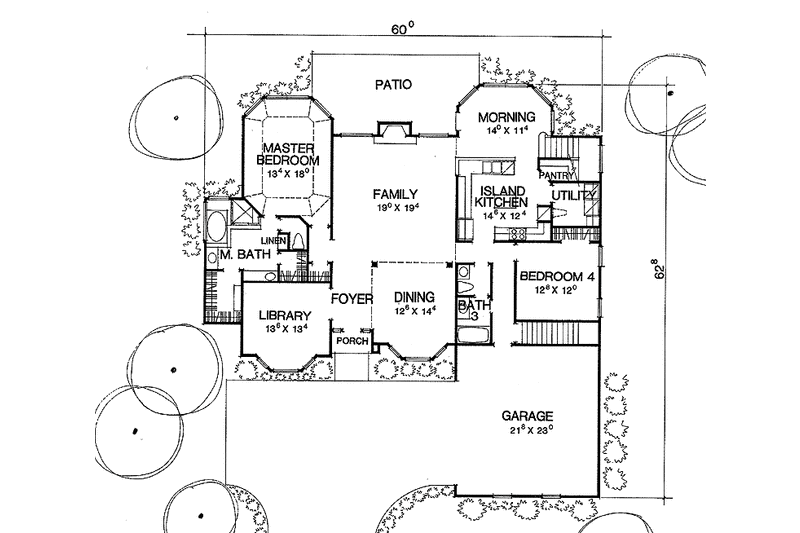 Home Plan - Floor Plan - Main Floor for Mediterranean House Plan #472-116 - 4 bed, 3 bath