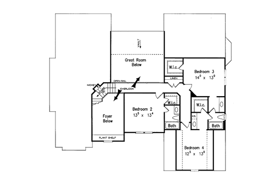 Floor Plan - Upper Floor for Country House Plan #927-498 - 4 bed, 3.5 bath