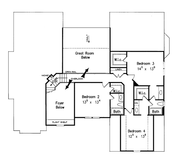 Dream House Plan - Country Floor Plan - Upper Floor Plan #927-498
