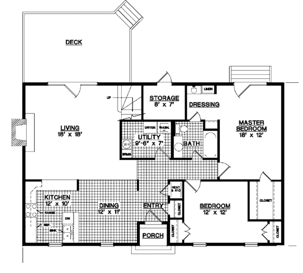 Home Plan - Colonial Floor Plan - Main Floor Plan #45-433