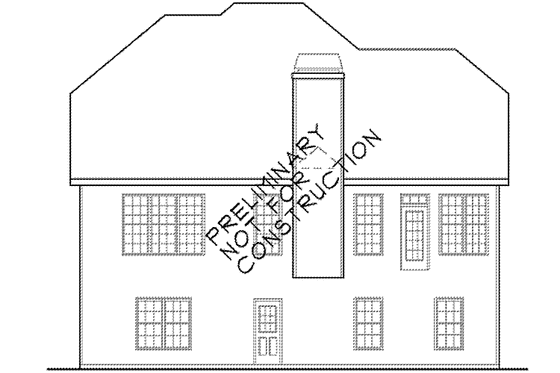 Exterior - Rear Elevation for Colonial House Plan #927-621 - 3 bed, 2.5 bath