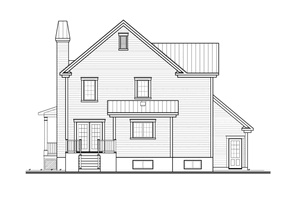 Exterior - Rear Elevation for Country House Plan #23-2443 - 3 bed, 2.5 bath