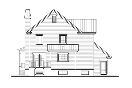 Exterior - Rear Elevation for Country House Plan #23-2443 - 3 bed, 2.5 bath
