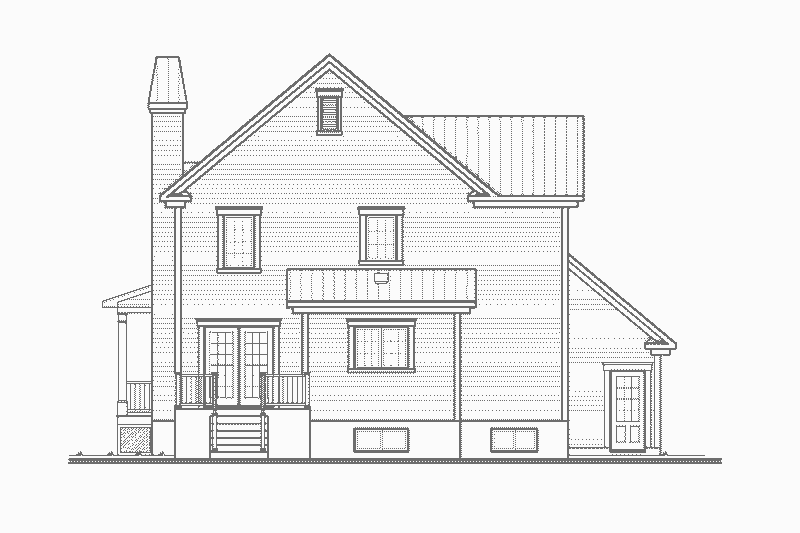 Home Plan - Exterior - Rear Elevation for Country House Plan #23-2443 - 3 bed, 2.5 bath
