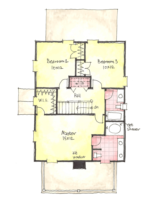 House Design - Colonial Floor Plan - Upper Floor Plan #1053-38