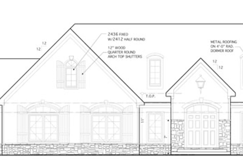 Architectural House Design - Exterior - Front Elevation 3 for Country House Plan #1053-57 - 4 bed, 3.5 bath