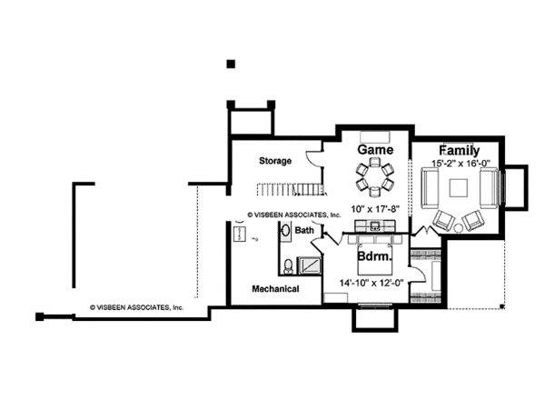 House Plan Design - Craftsman Floor Plan - Lower Floor Plan #928-193