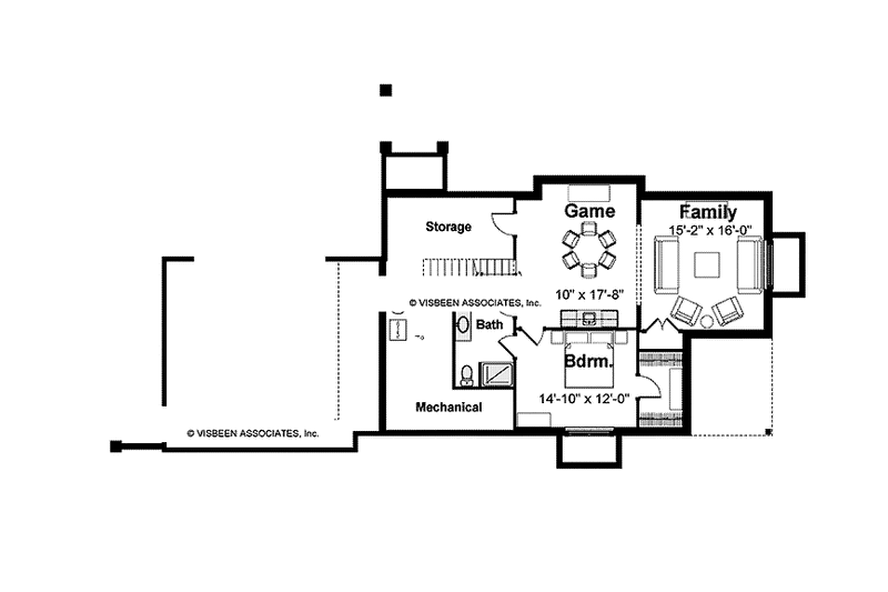 Home Plan - Floor Plan - Lower Floor for Craftsman House Plan #928-193 - 2 bed, 3.5 bath