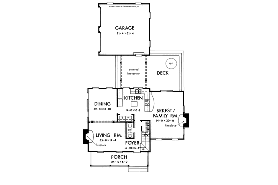Floor Plan - Main Floor for Country House Plan #929-133 - 3 bed, 2.5 bath