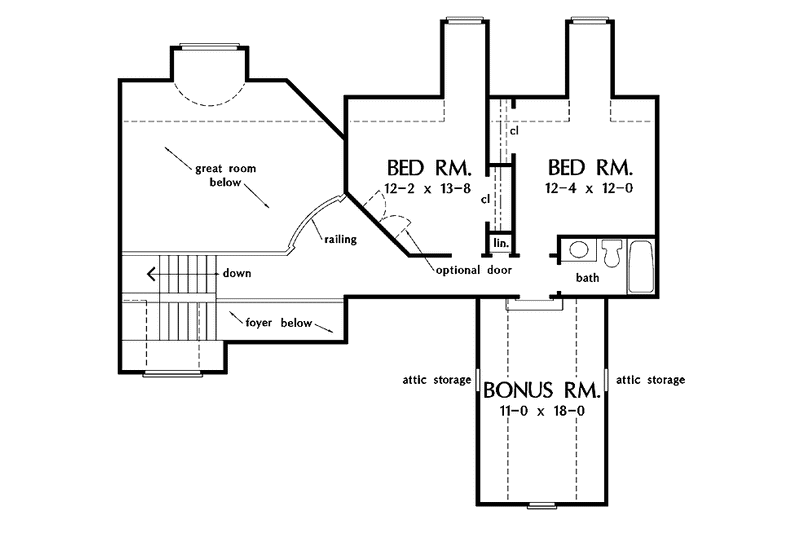 Home Plan - Floor Plan - Upper Floor for Craftsman House Plan #929-504 - 4 bed, 3 bath