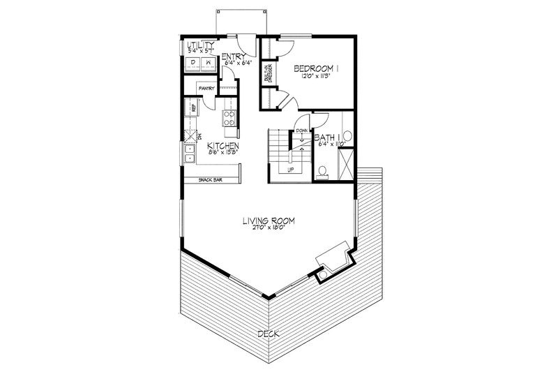 Dream House Plan - Floor Plan - Main Floor for Contemporary House Plan #320-516 - 3 bed, 2.5 bath