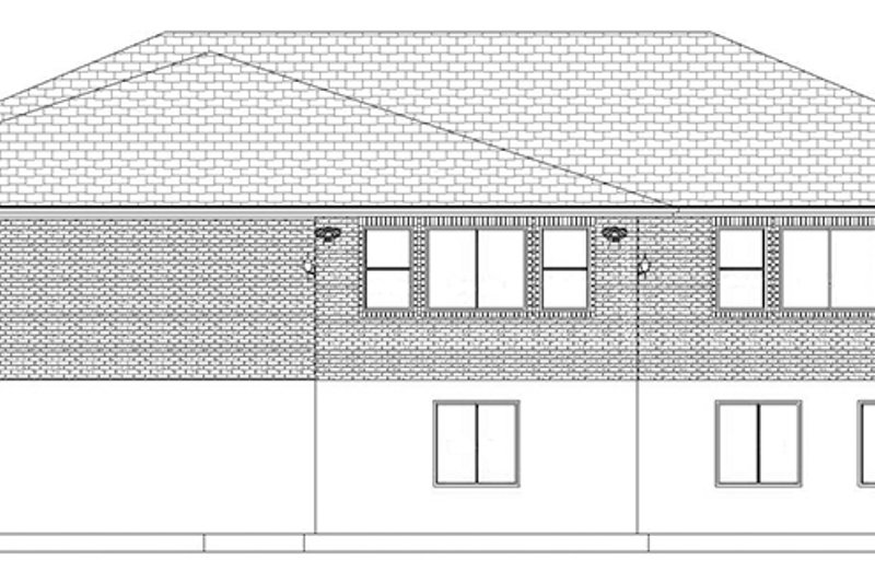 Architectural House Design - Exterior - Rear Elevation for Ranch House Plan #1060-27 - 6 bed, 4.5 bath