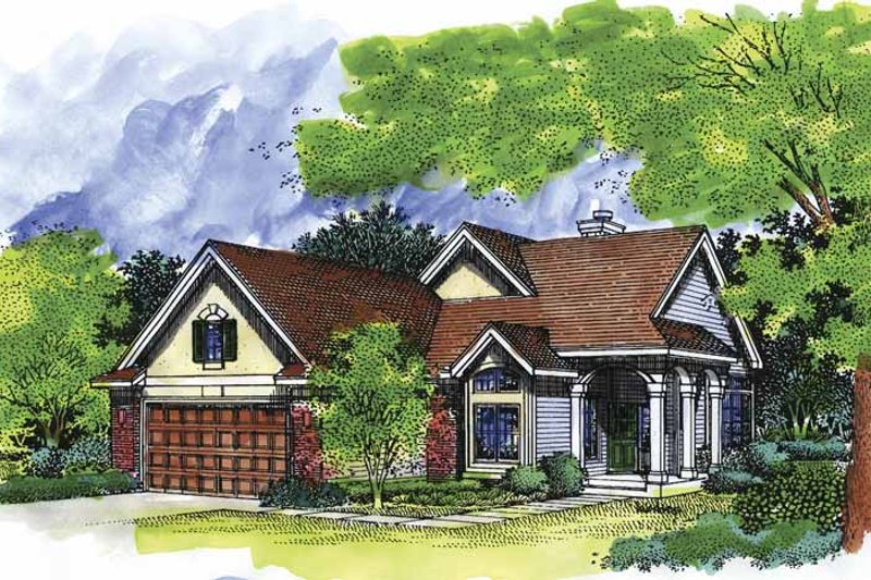 Architectural House Design - European Exterior - Front Elevation Plan #320-517