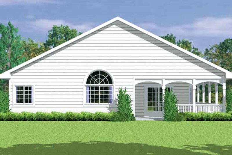 Home Plan - Exterior - Rear Elevation for Country House Plan #72-1081 - 3 bed, 2 bath
