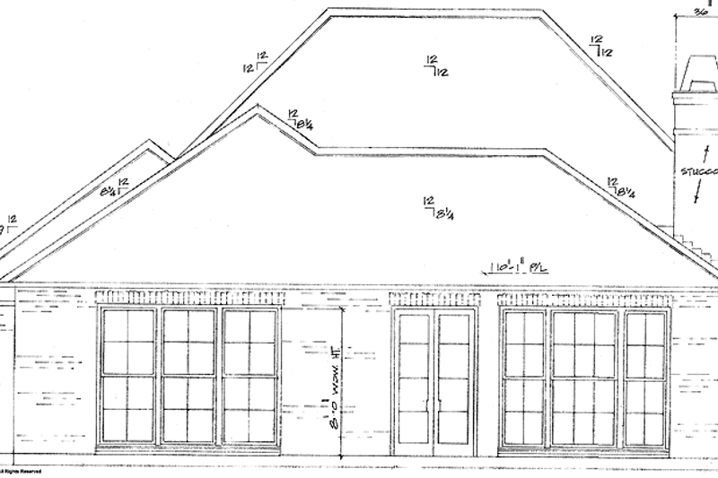 Home Plan - Exterior - Rear Elevation for Country House Plan #301-152 - 3 bed, 2 bath