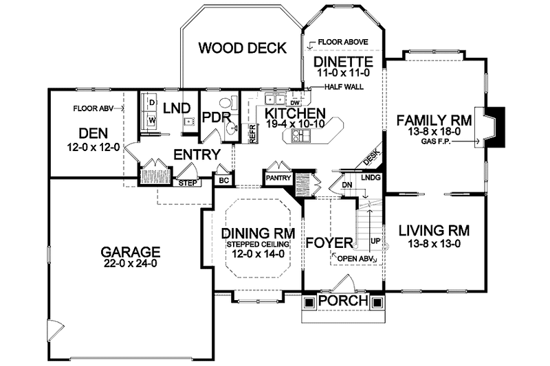 Home Plan - Floor Plan - Main Floor for Traditional House Plan #328-440 - 4 bed, 3.5 bath