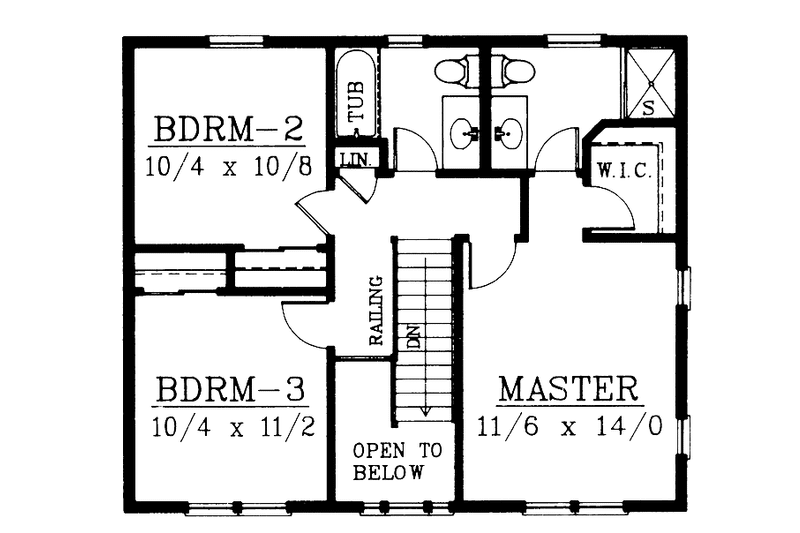 Home Plan - Floor Plan - Upper Floor for Colonial House Plan #1037-49 - 3 bed, 2.5 bath