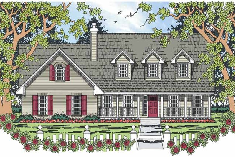 House Blueprint - Country Exterior - Front Elevation Plan #42-710