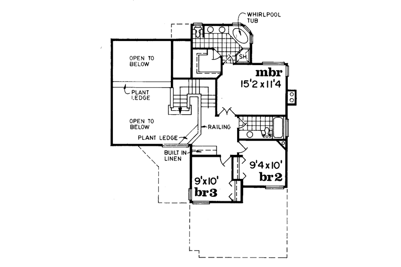 Home Plan - Floor Plan - Upper Floor for Mediterranean House Plan #47-767 - 3 bed, 2.5 bath