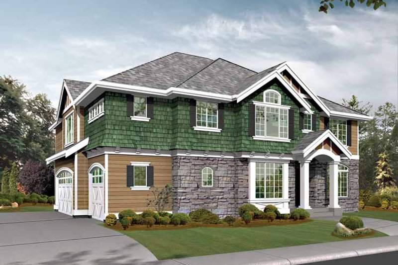 Architectural House Design - Craftsman Exterior - Front Elevation Plan #132-446