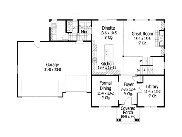 House Plan Design - Traditional Floor Plan - Main Floor Plan #51-1091