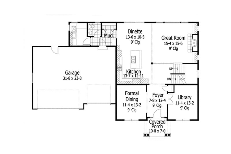 Home Plan - Floor Plan - Main Floor for Traditional House Plan #51-1091 - 4 bed, 2.5 bath