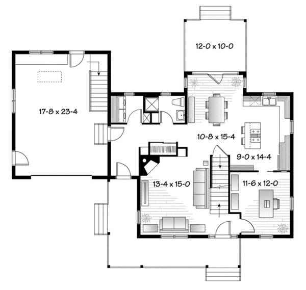 Home Plan - Country Floor Plan - Main Floor Plan #23-2561
