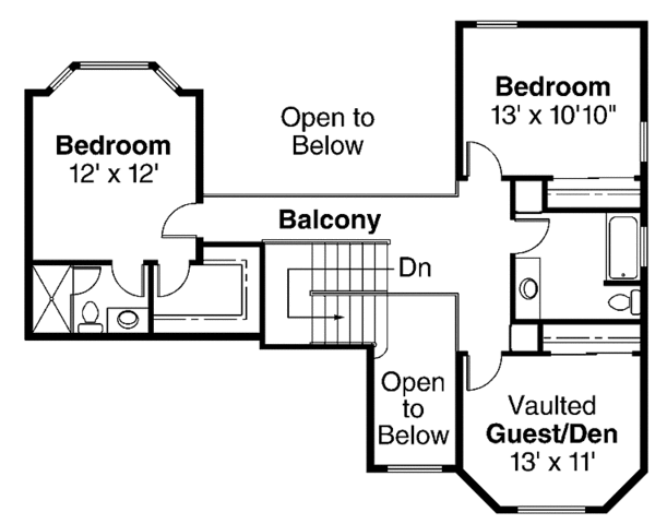 Dream House Plan - Country Floor Plan - Upper Floor Plan #124-1081