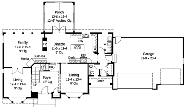 House Plan Design - Traditional Floor Plan - Main Floor Plan #51-934
