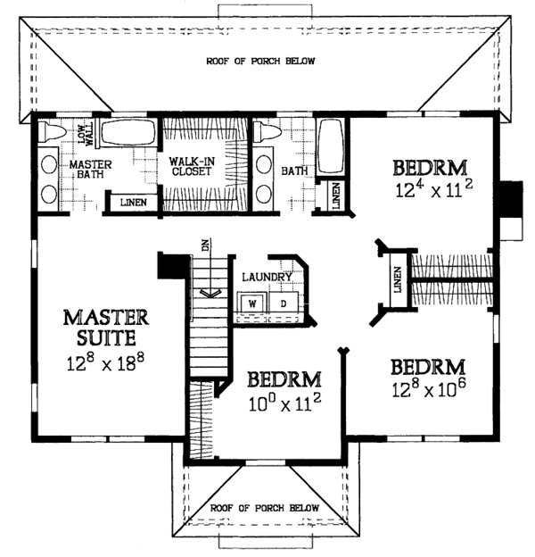 House Blueprint - Country Floor Plan - Upper Floor Plan #72-1082