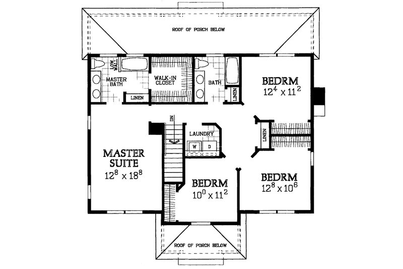House Blueprint - Floor Plan - Upper Floor for Country House Plan #72-1082 - 4 bed, 2.5 bath