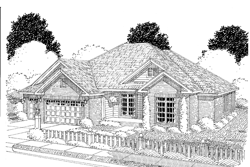 House Blueprint - Exterior - Front Elevation 3 for Traditional House Plan #513-2117 - 3 bed, 2 bath