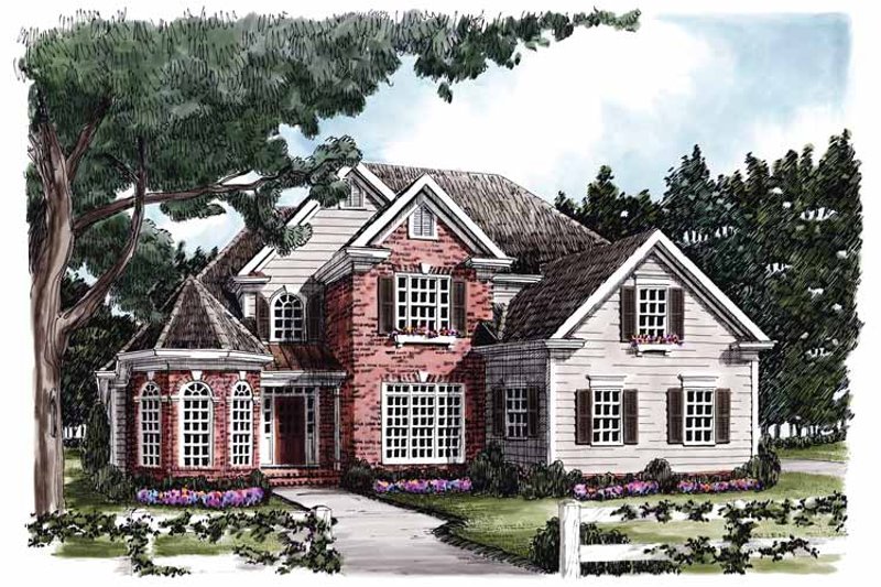 House Blueprint - Colonial Exterior - Front Elevation Plan #927-586
