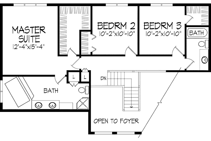 Home Plan - Floor Plan - Upper Floor for Contemporary House Plan #51-760 - 3 bed, 2.5 bath