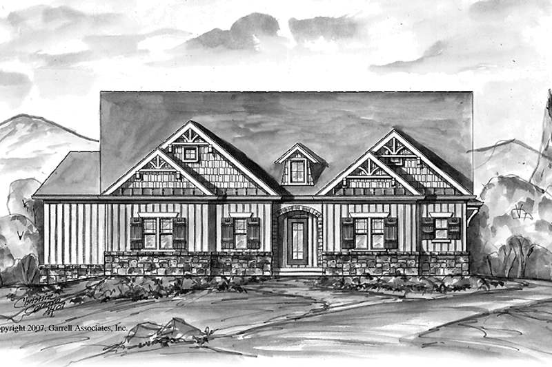Dream House Plan - Craftsman Exterior - Front Elevation Plan #54-262